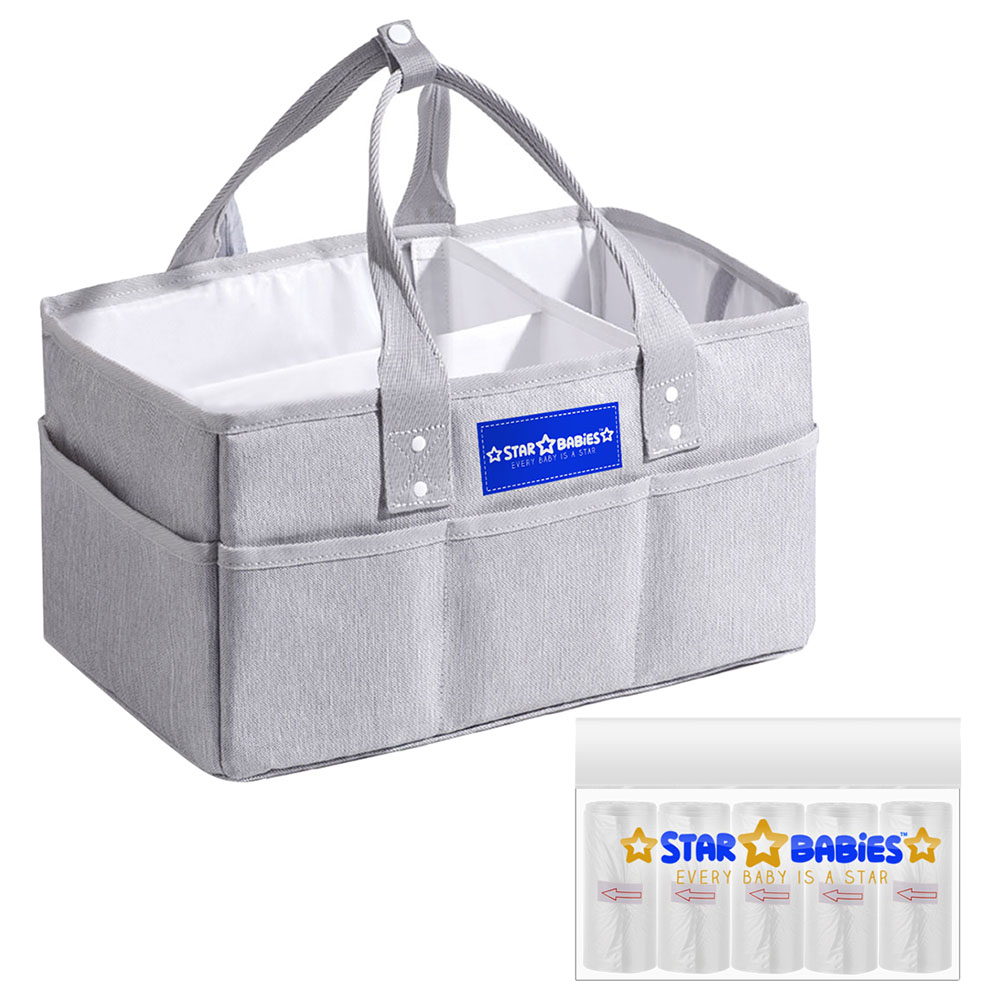 Star Babies - Caddy Diaper Bag Organizer with Scented Bag 5pcs - Grey