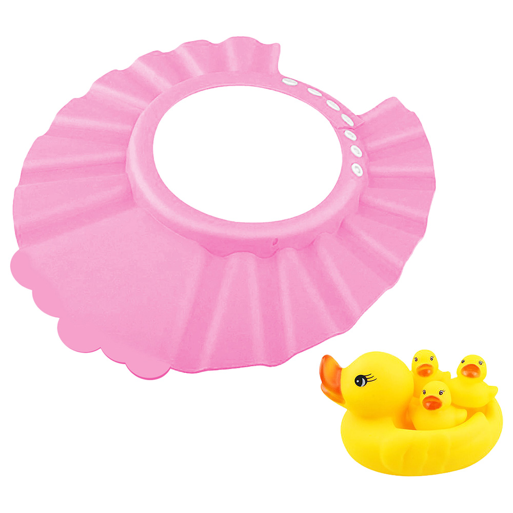 Star Babies - Kids Shower Cap With Rubber Duck - 2pcs - Pink