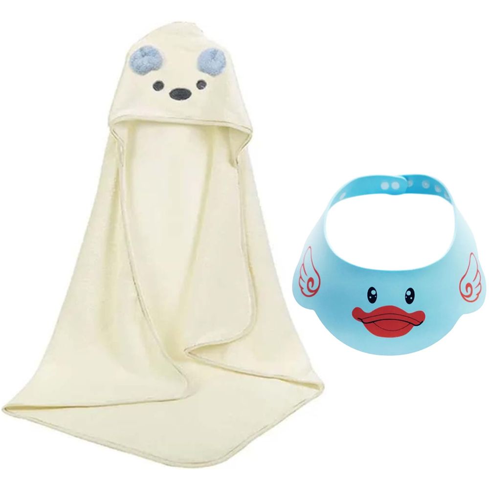 Star Babies - Microfiber Hooded Towel With Shower Cap - Blue