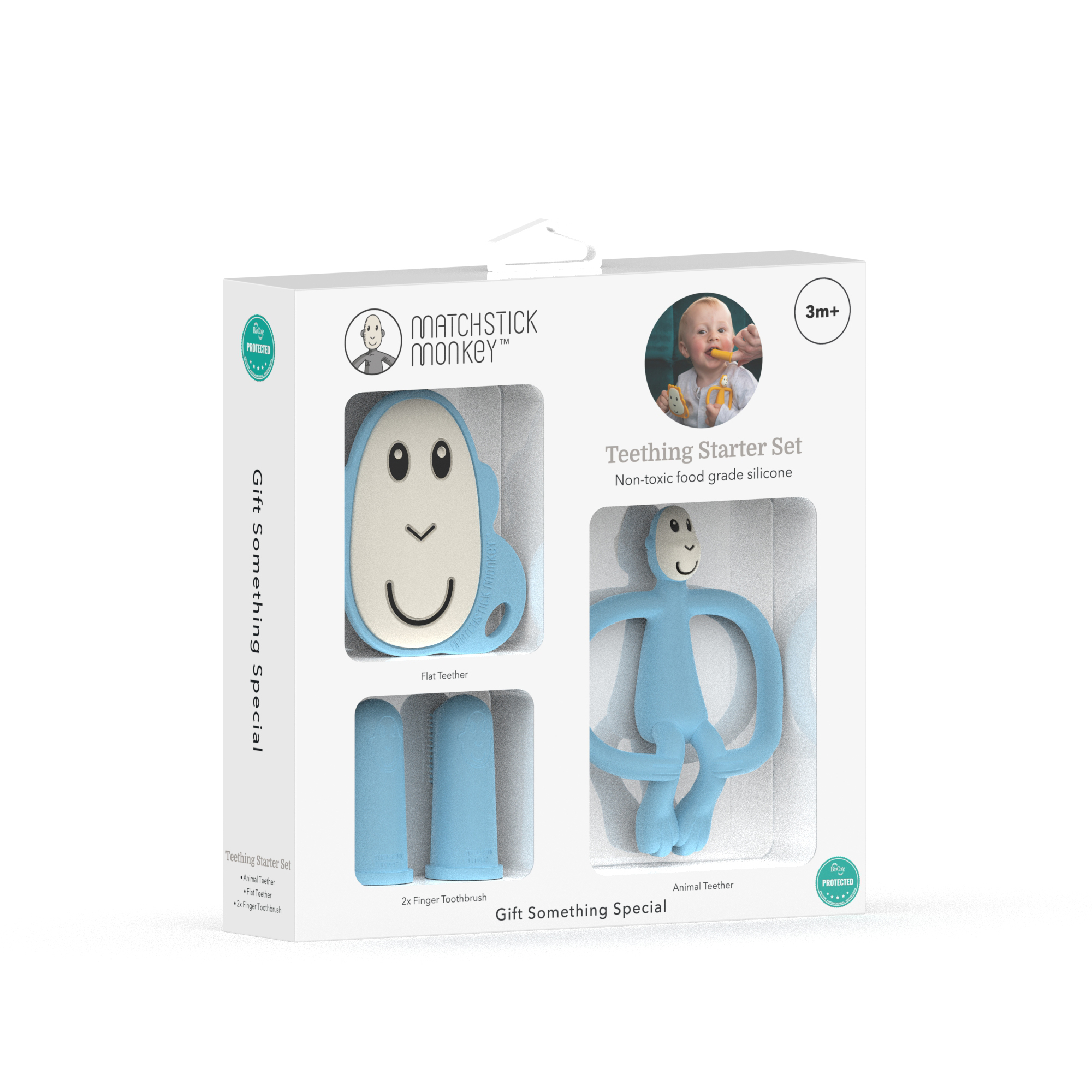 Matchstick Monkey - Teething Starter Set - Light Blue