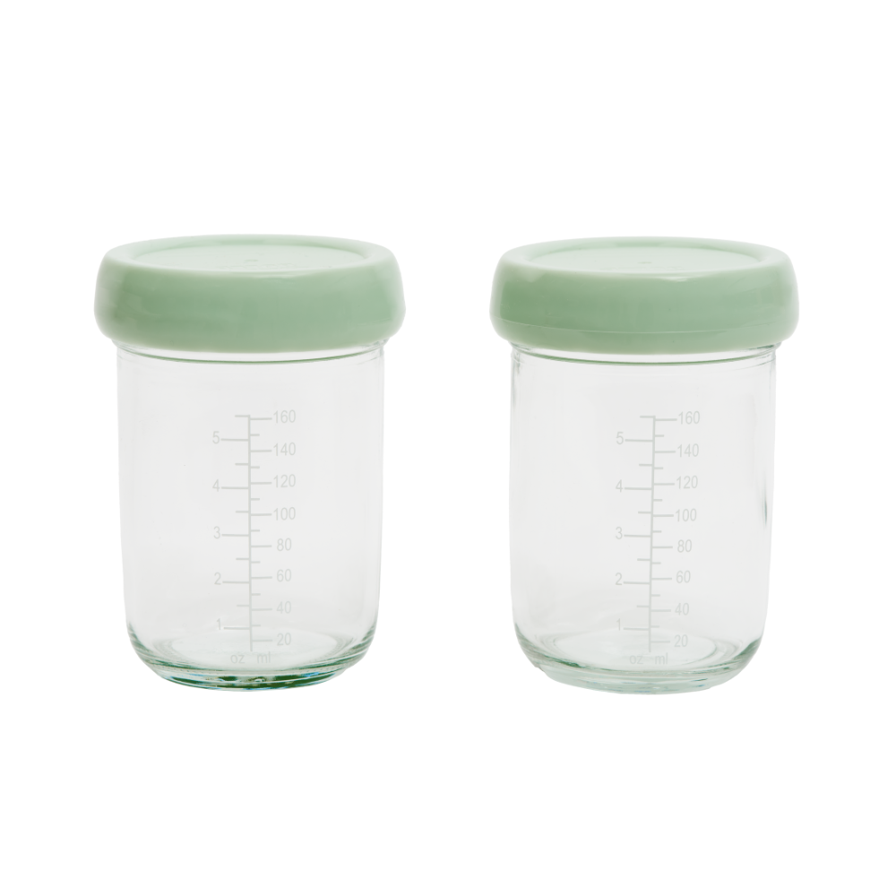 Badabulle Glass Containers - Sage Green - Pack of 2