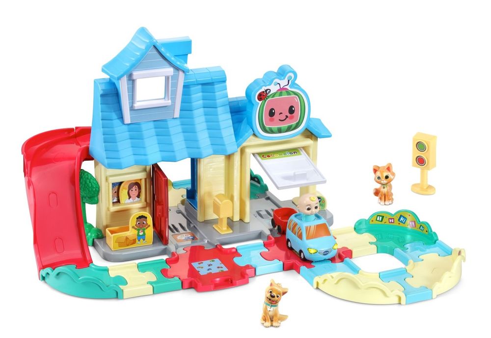 VTech - Cocomelon Go! Go! Smart Wheels JJ’s House Track Set - Interactive Songs & SmartPoint