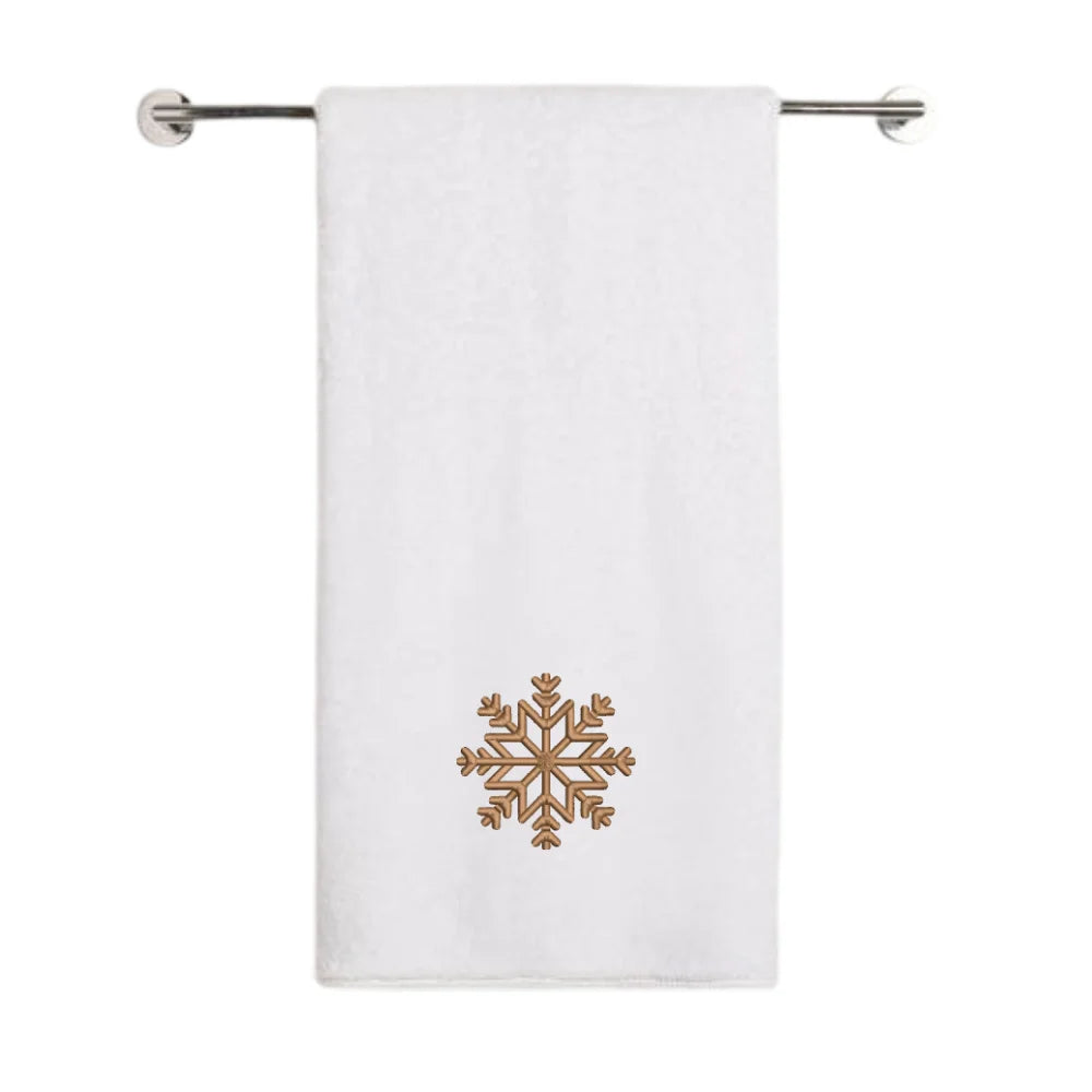 BYFT - Iris Embroidered Bath Towel - Christmas Snowflakes Trio - 70x140 cm