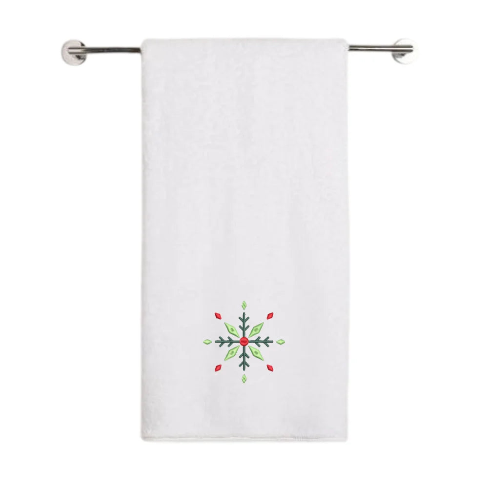 BYFT - Iris Embroidered Bath Towel - Diamond Snowflake - 70x140 cm