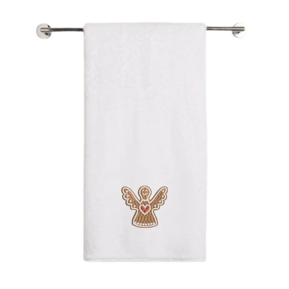 BYFT - Iris Embroidered Bath Towel - Gingerbread Angel Cookie - 70x140 cm