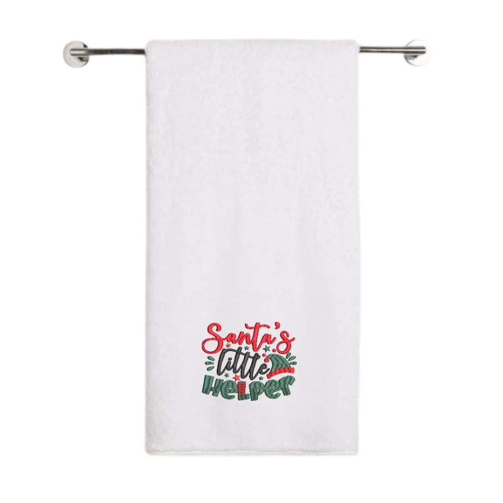 BYFT - Iris Embroidered Bath Towel - Santa's Little Helper - 70x140 cm