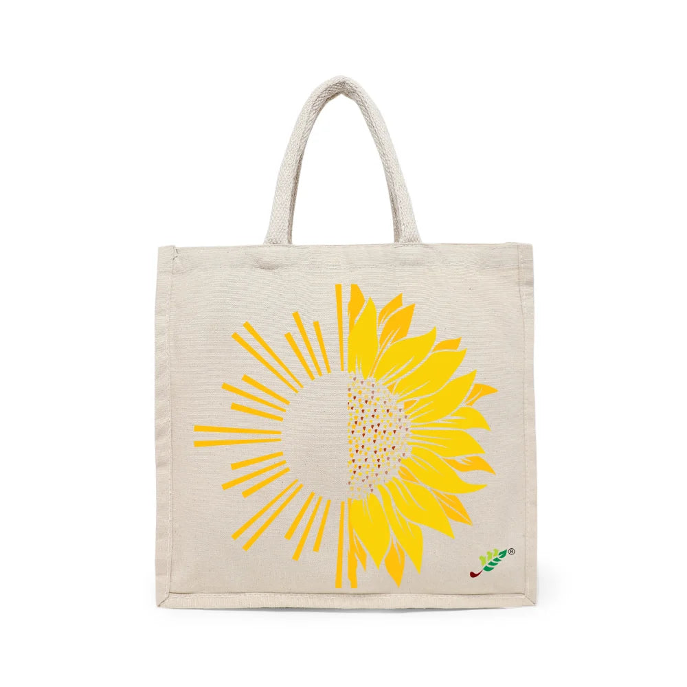 BYFT - Printed Carry-All Cotton Canvas Tote Bag - You Are My Sunflower