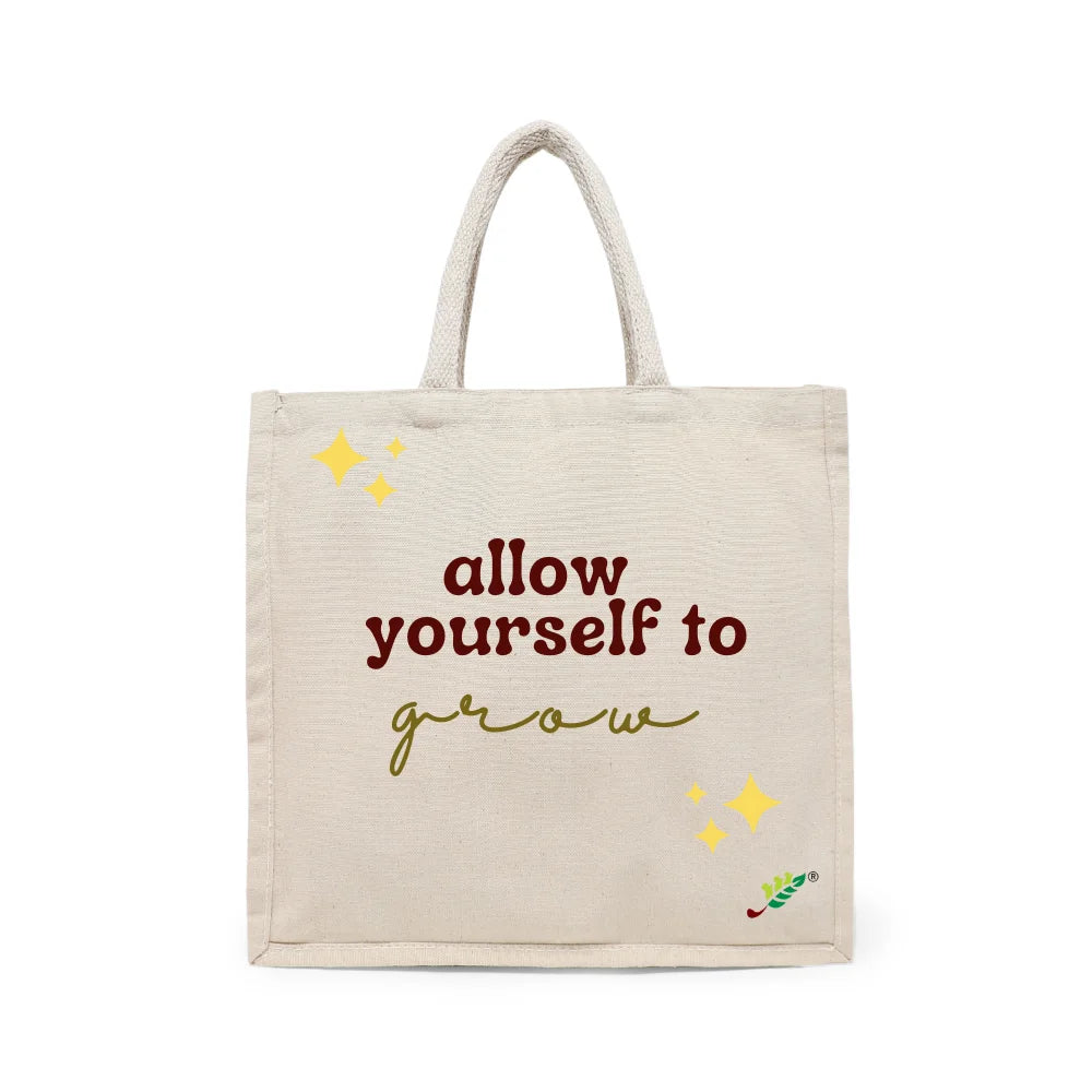 BYFT - Printed Carry-All Cotton Canvas Tote Bag - Allow Yourself To Grow