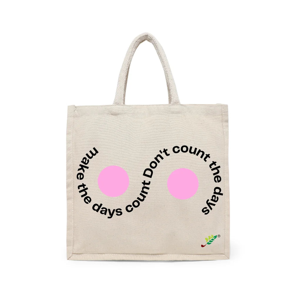 BYFT - Printed Carry-All Cotton Canvas Tote Bag - Make The Days Count