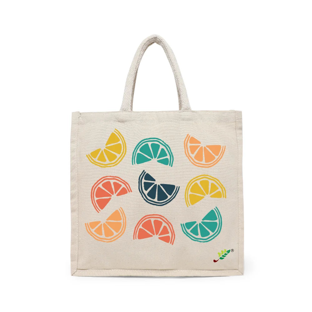 BYFT - Printed Carry-All Cotton Canvas Tote Bag - Citrus