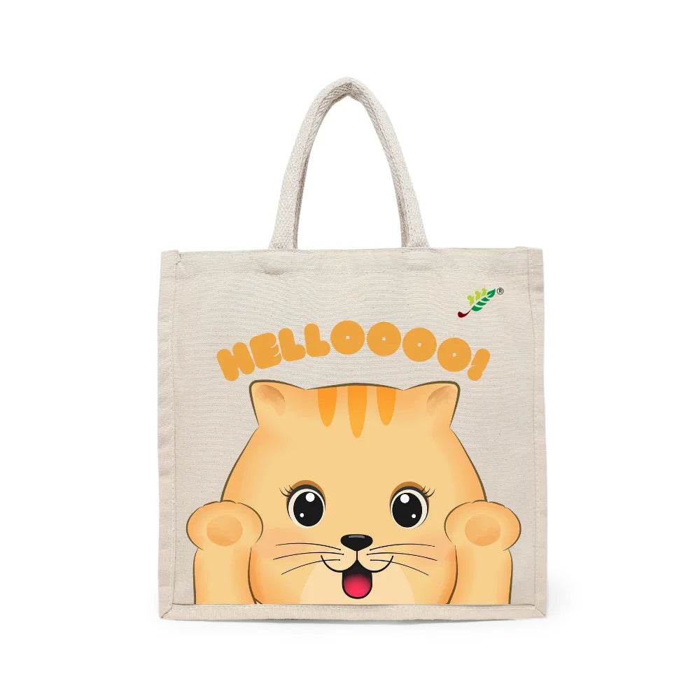 BYFT - Printed Carry-All Cotton Canvas Tote Bag - Helloooo