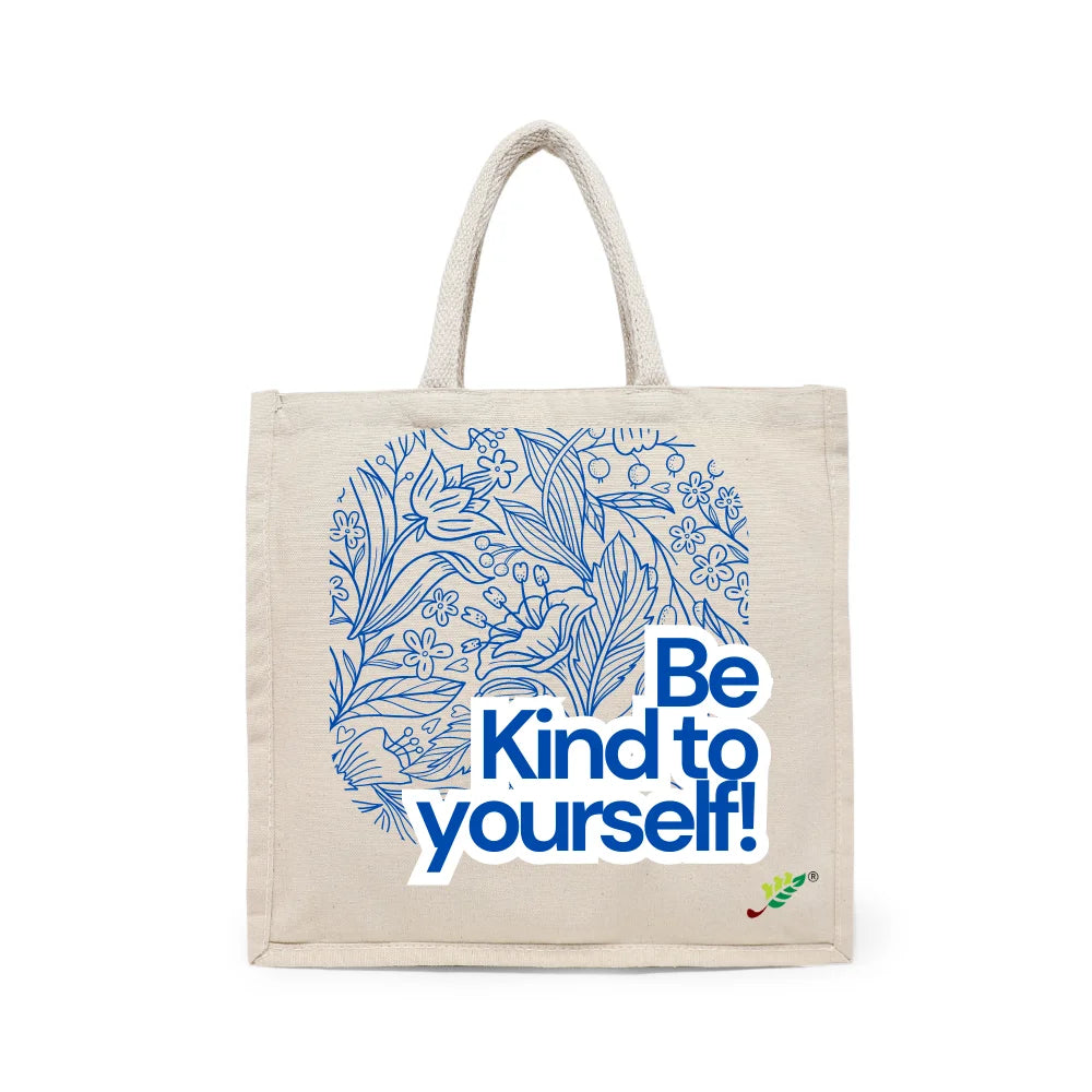 BYFT - Printed Carry-All Cotton Canvas Tote Bag - Be Kind To Yourself