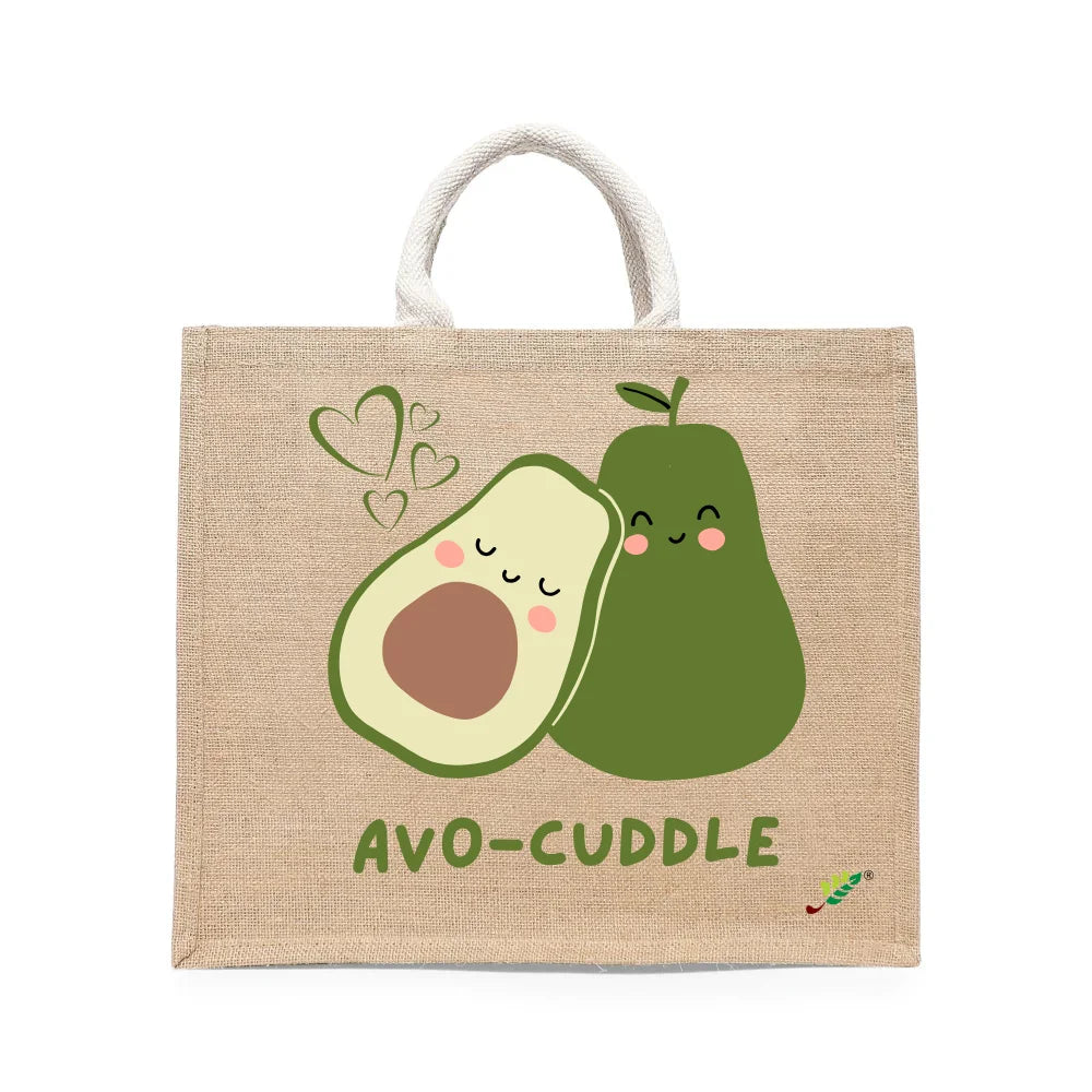 BYFT - Avo Cuddle Printed Laminated Jute Bag With Gusset - Brown