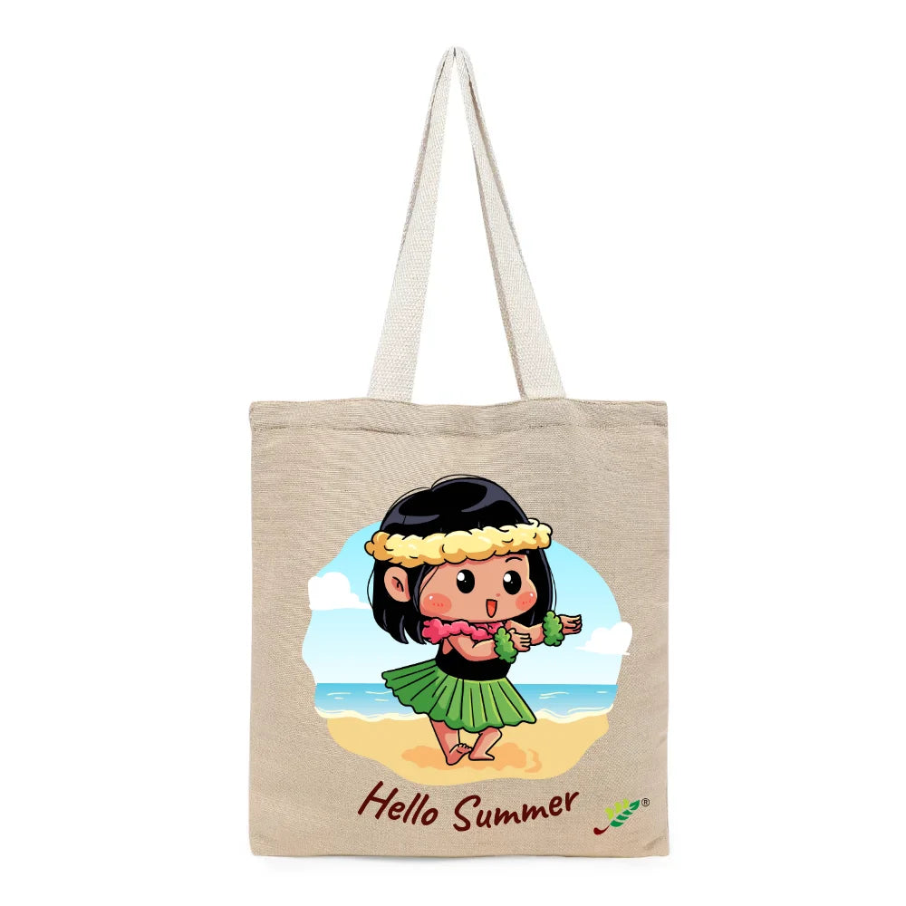 BYFT - Printed Unlaminated Juco Tote Bag - Little Island Dancer