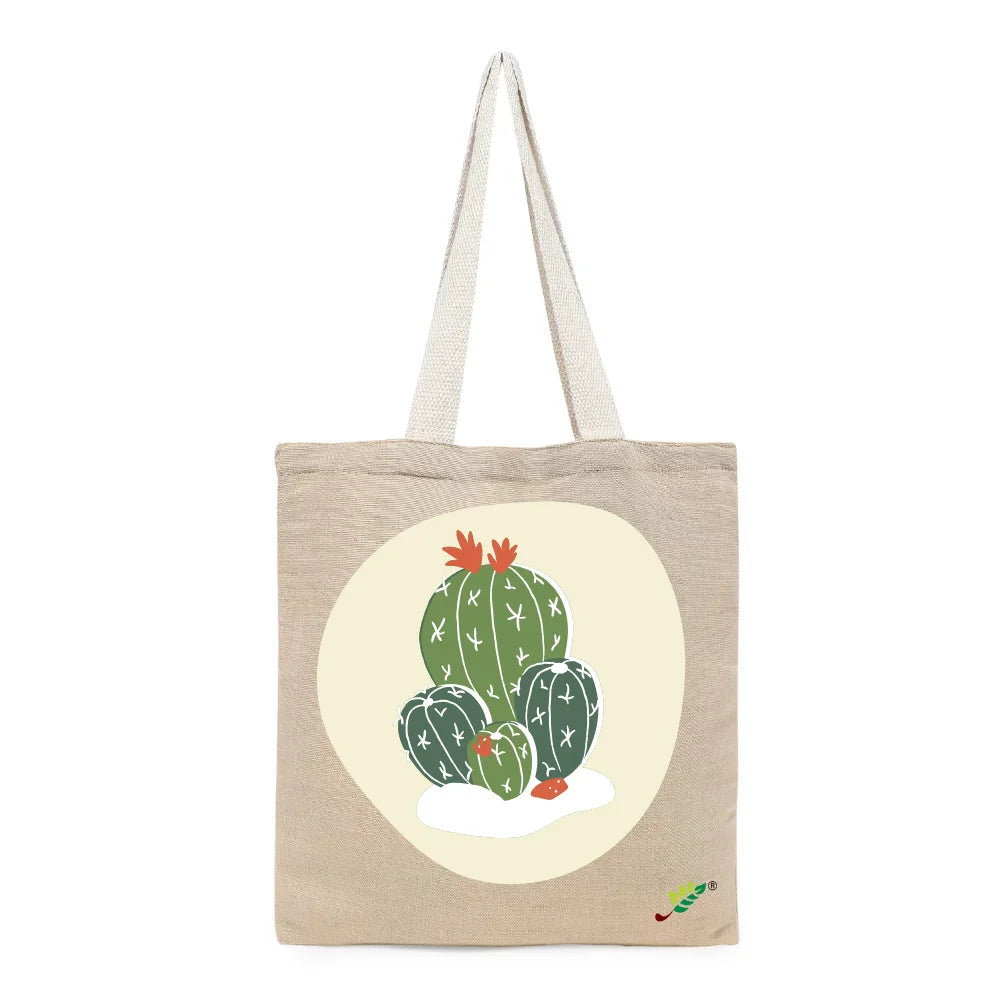 BYFT - Printed Unlaminated Juco Tote Bag - Cactus Cheers