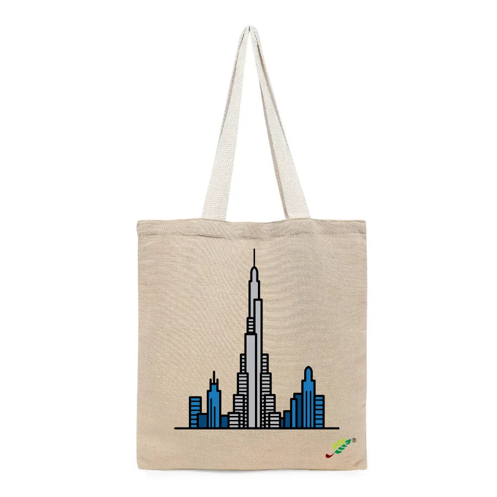 BYFT - Printed Unlaminated Juco Tote Bag - Dubai Rise