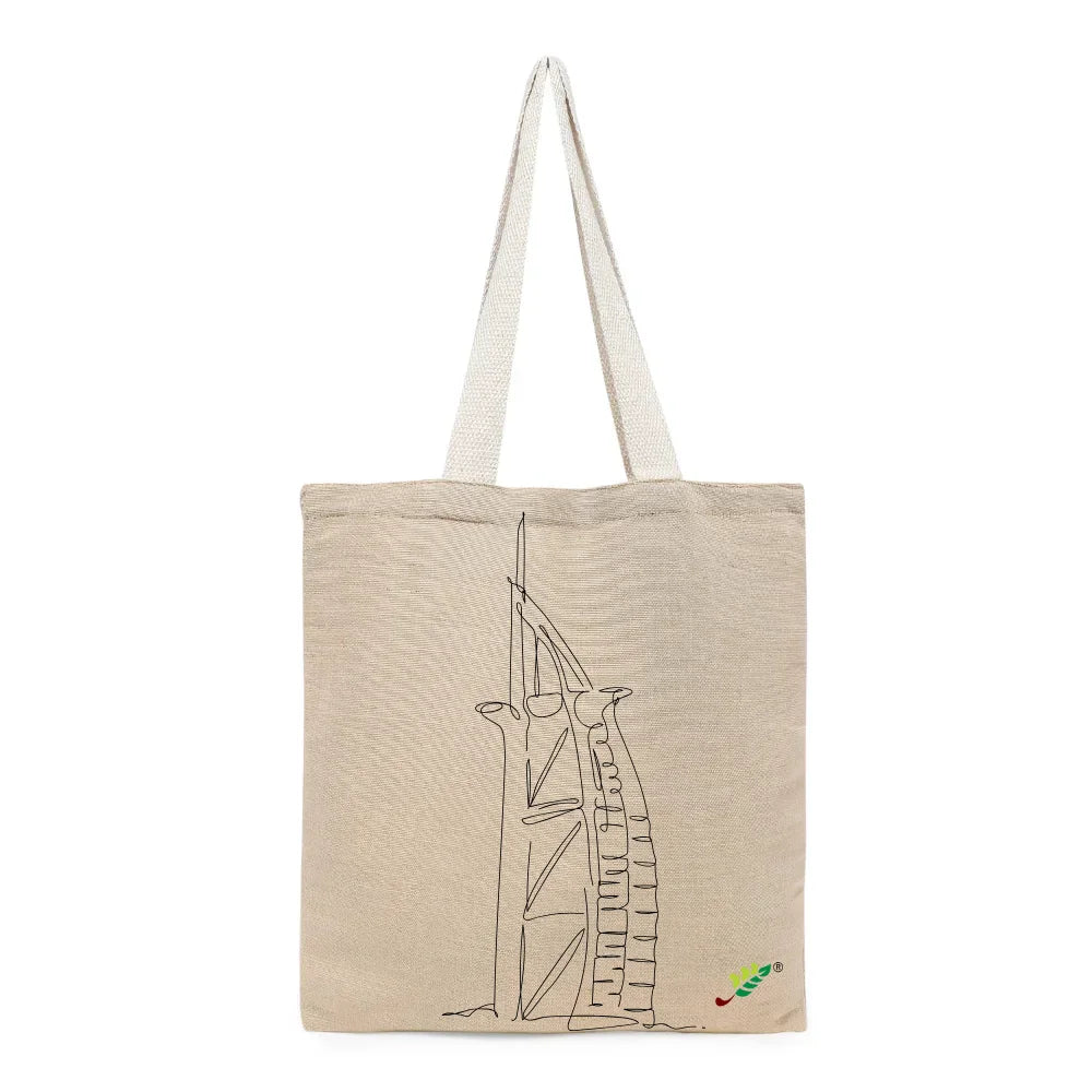BYFT - Printed Unlaminated Juco Tote Bag - Burj Al Arab