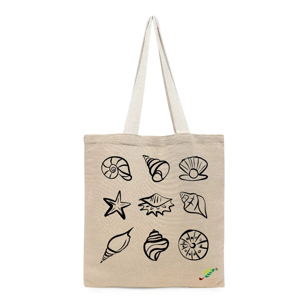 BYFT - Printed Unlaminated Juco Tote Bag - Ocean Gems