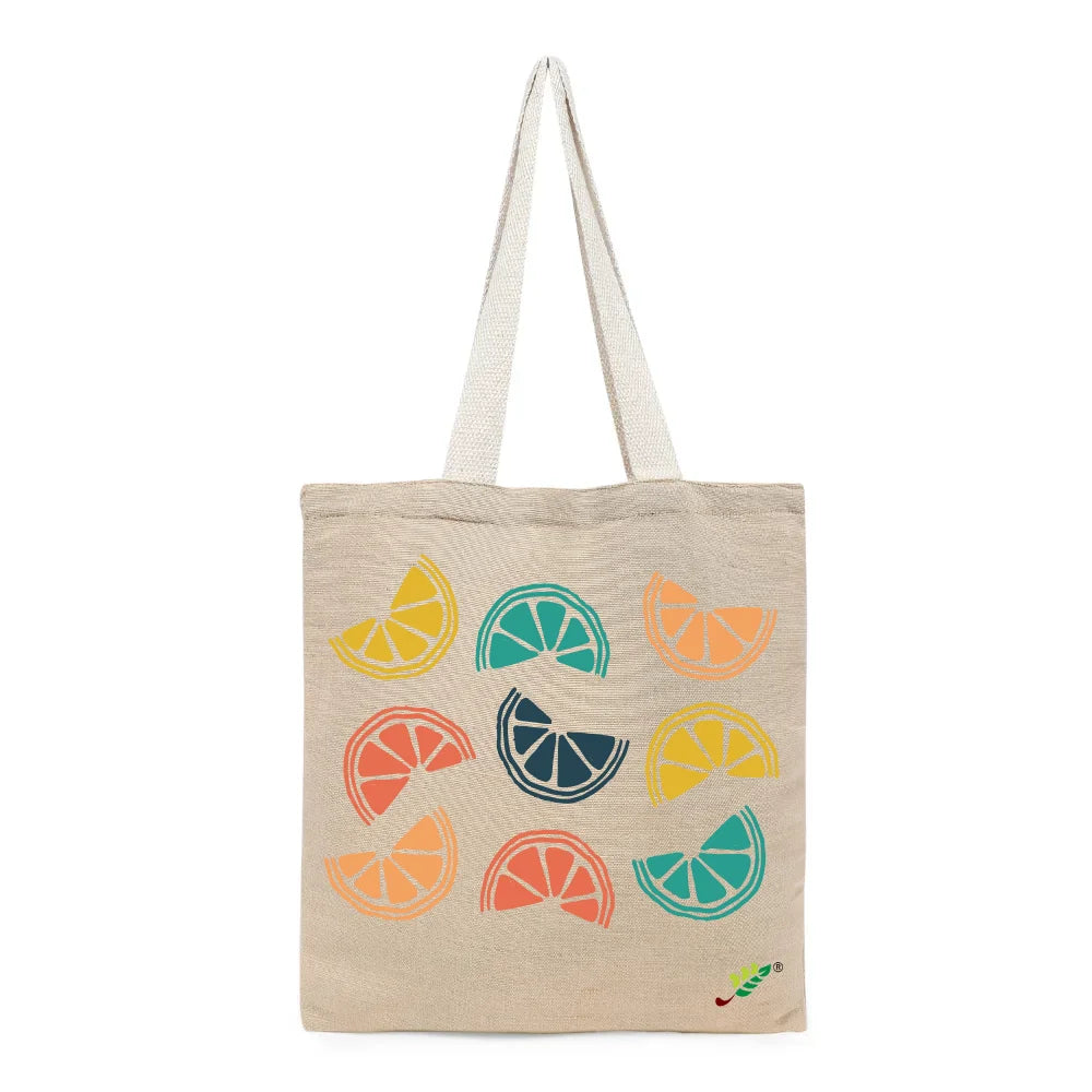 BYFT - Printed Unlaminated Juco Tote Bag - Citrus