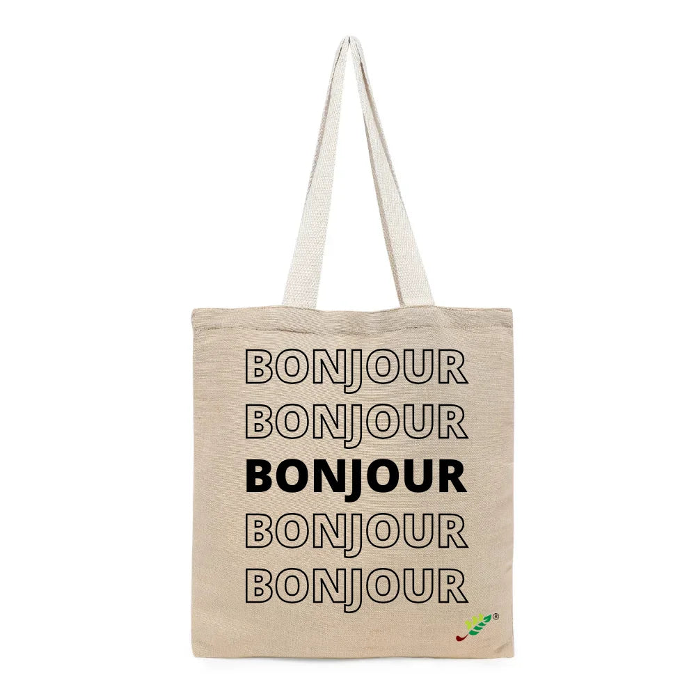 BYFT - Printed Unlaminated Juco Tote Bag - Bonjour