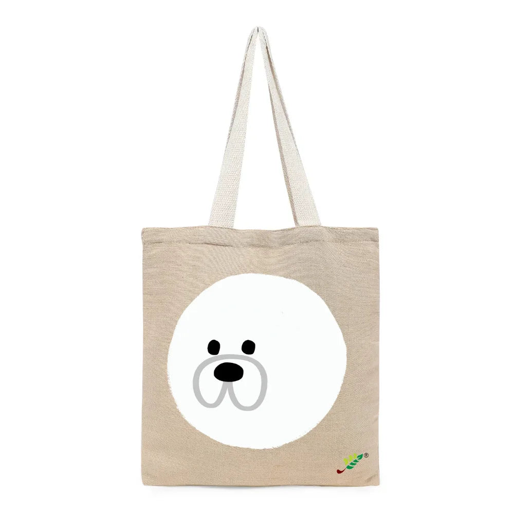 BYFT - Printed Unlaminated Juco Tote Bag - Mochi Dog