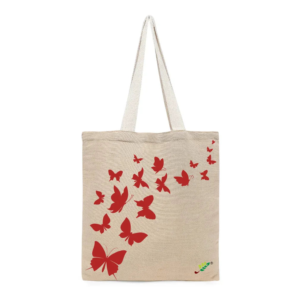 BYFT - Printed Unlaminated Juco Tote Bag - Butterfly