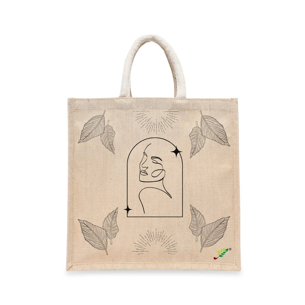 BYFT - Printed Laminated Juco Tote Bag With Gusset - Quiet Muse