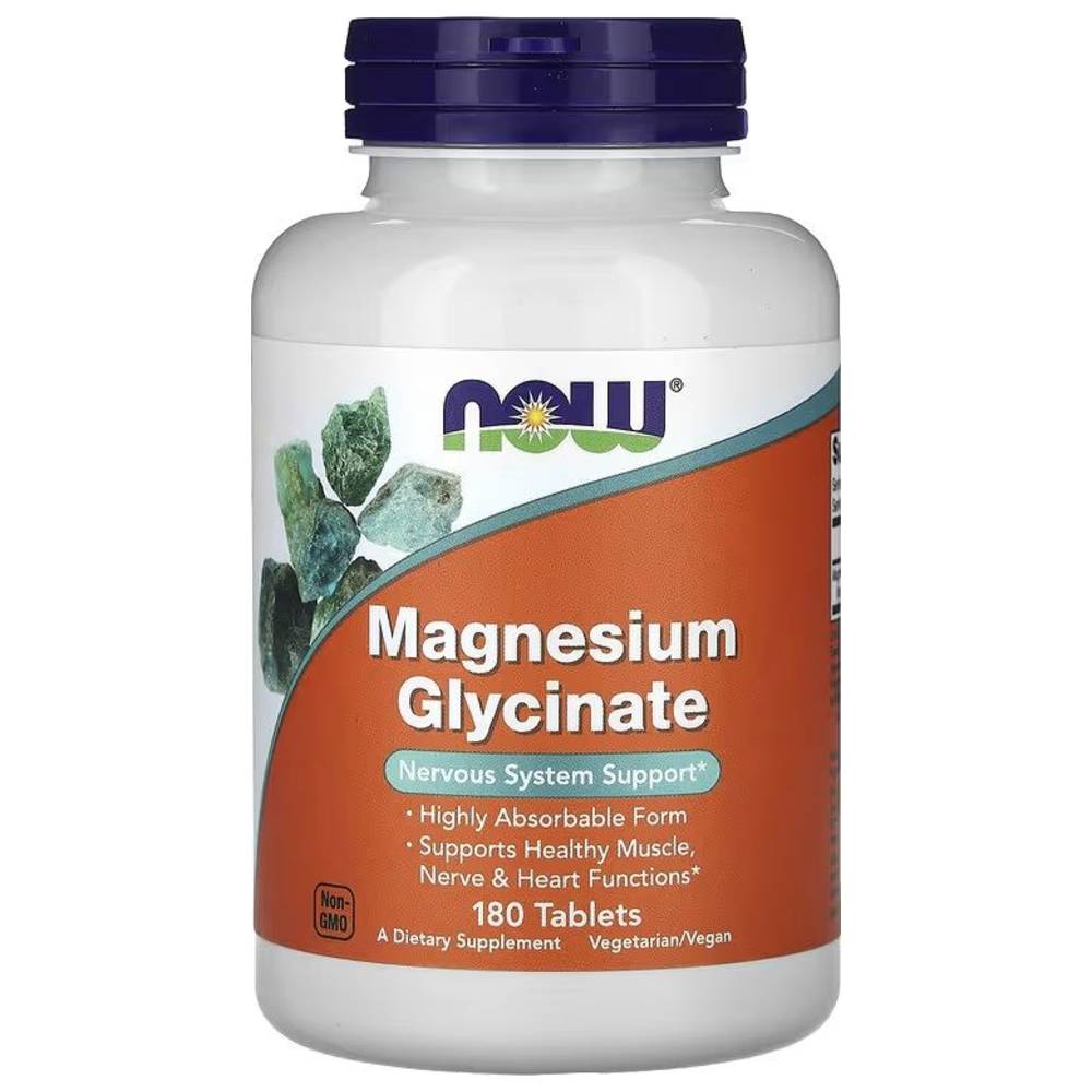 Now Foods - Magnesium Glycinate Vegan Tablets - 180 Pcs
