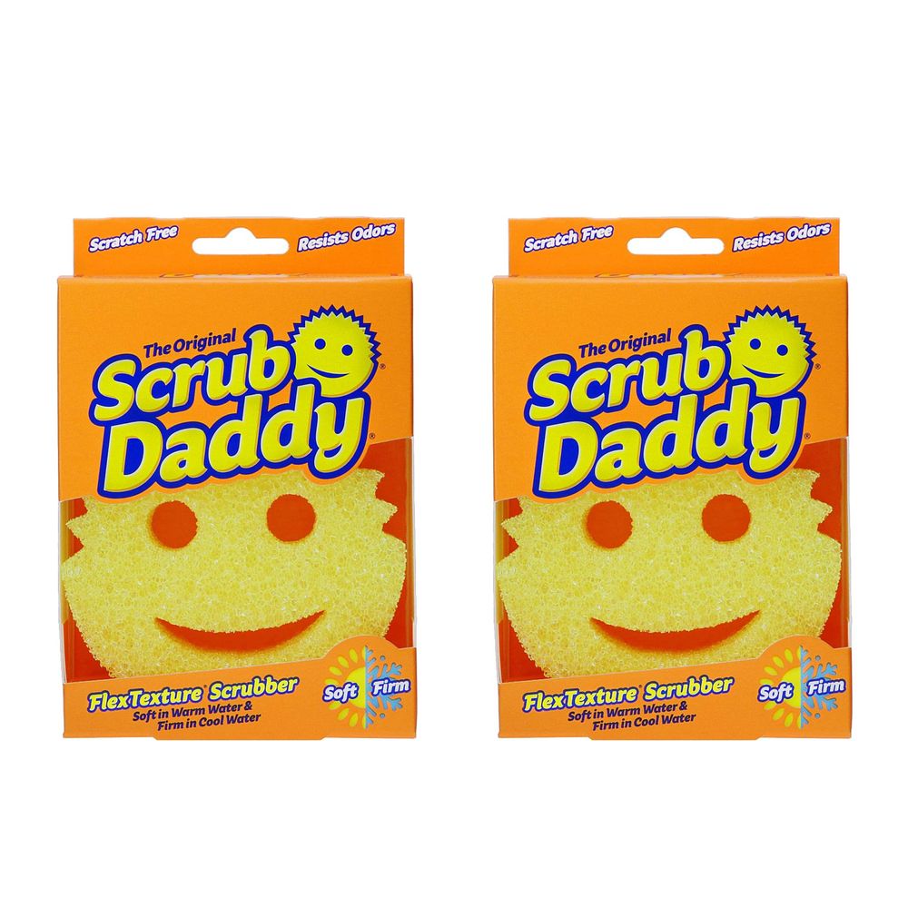 Scrub Daddy - Original Smiley Anti-scratch Scouring Sponge 2Pcs - Yellow