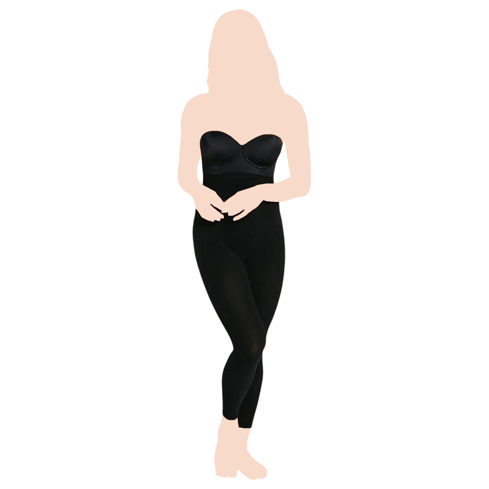 Mums & Bumps - Leonisa - Invisible Body Shaper With Leg Compression - Black