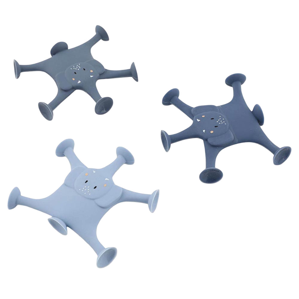 Trixie Animal Suction Game - Mrs Elephant's Family - Blue - 3 Pc Set