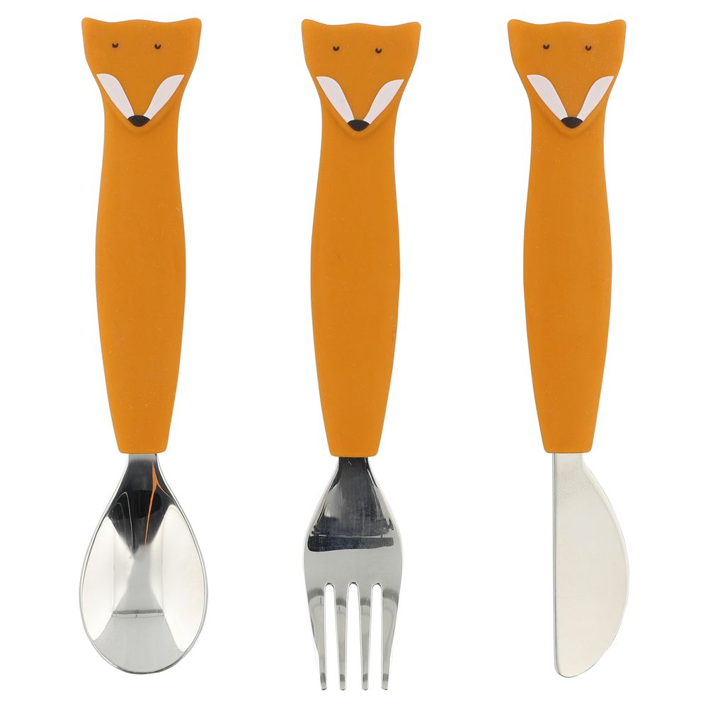 Trixie Stainless Steel Cutlery Set WithSilicone Handle - Mr. Fox