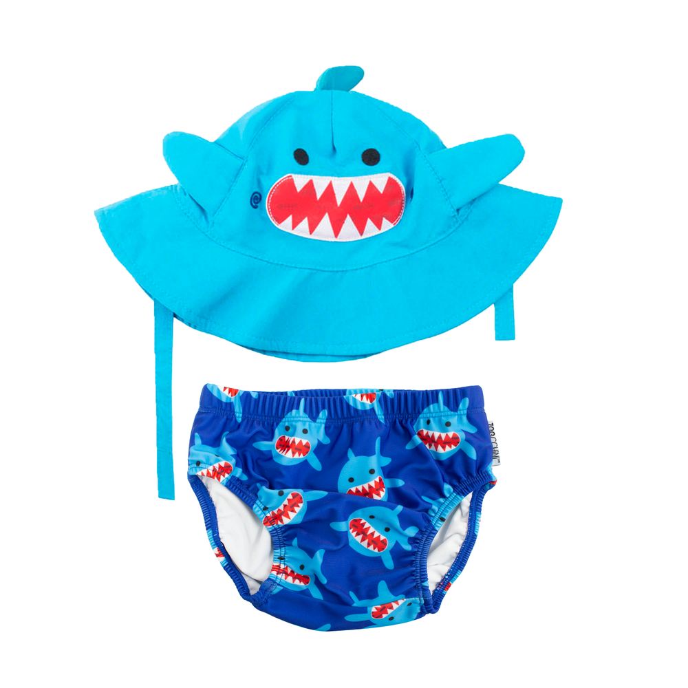 Zoocchini - 2pc-Set - Swim Diaper & Hat - Sherman The Shark