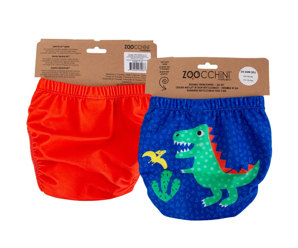 Zoocchini Swim Diapers - Dinosaur - 2 Pcs