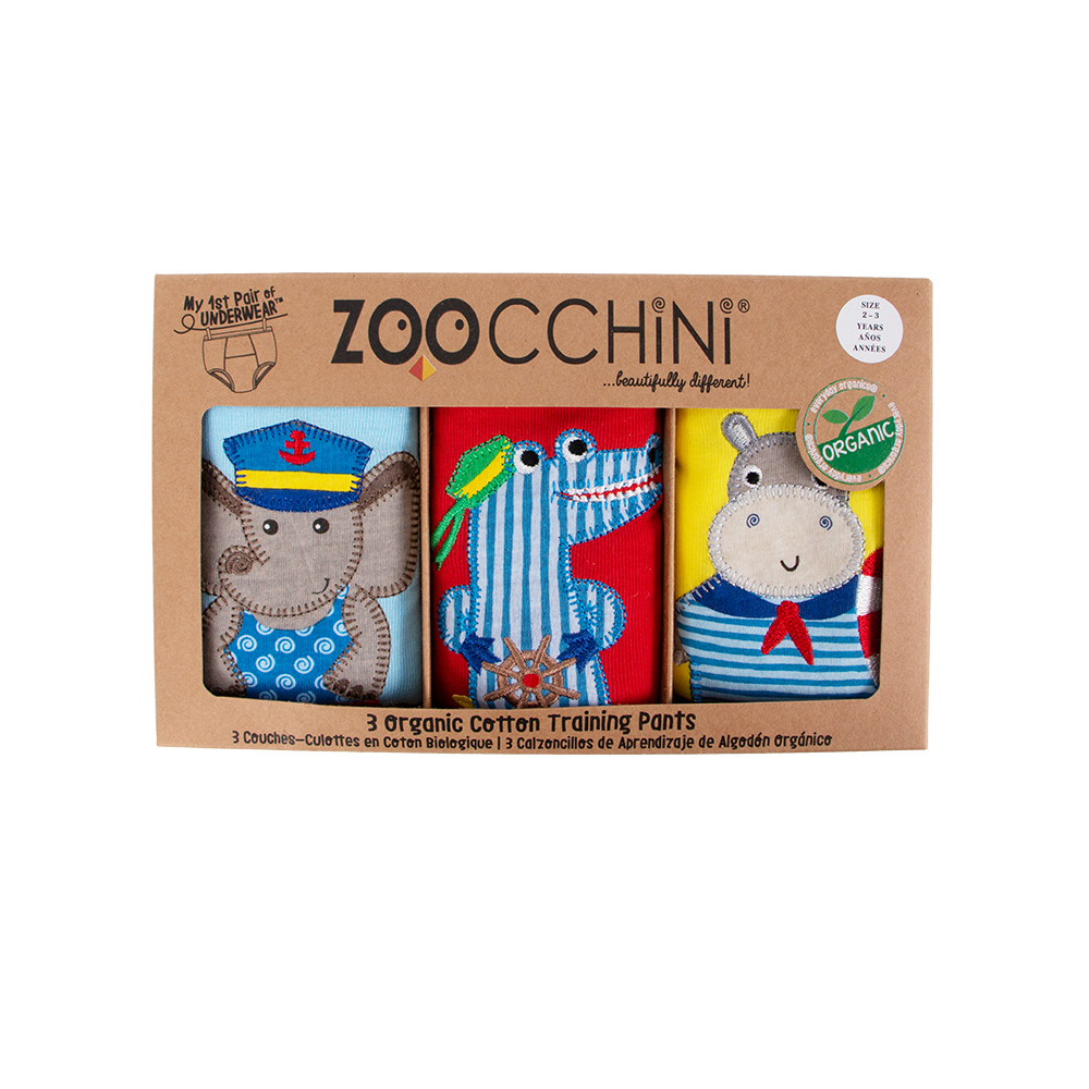 Zoocchini - Toddler Organic Potty Training Pants - Maritime Mates - Pack of 3