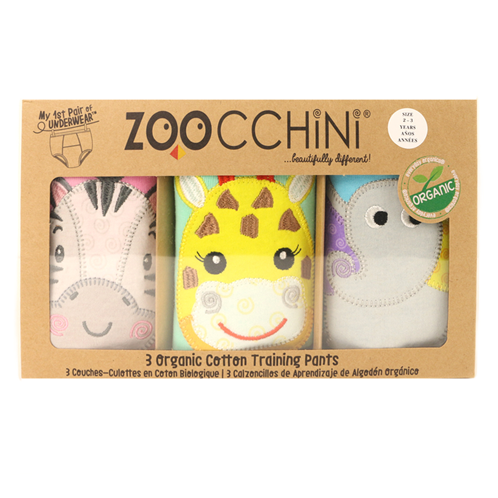 Zoocchini - Toddler Organic Potty Training Pants - Zoo Friends - Pack of 3_2-3 yrs