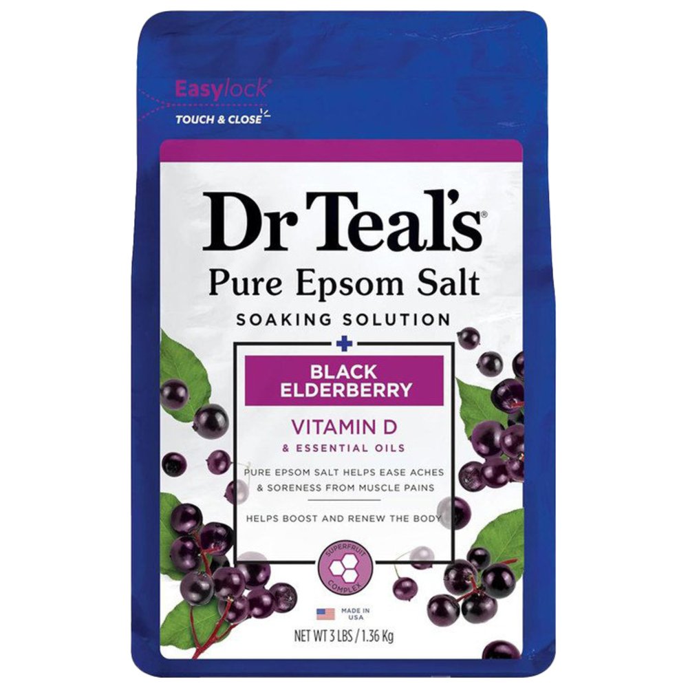 Dr Teal's - Epsom Bath Salt Black Elderberry - 1.36Kg
