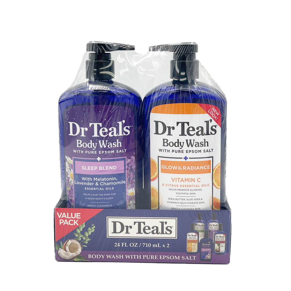 Dr Teal's - Body Wash Duo - 710ml Each - Scent Selection Varies