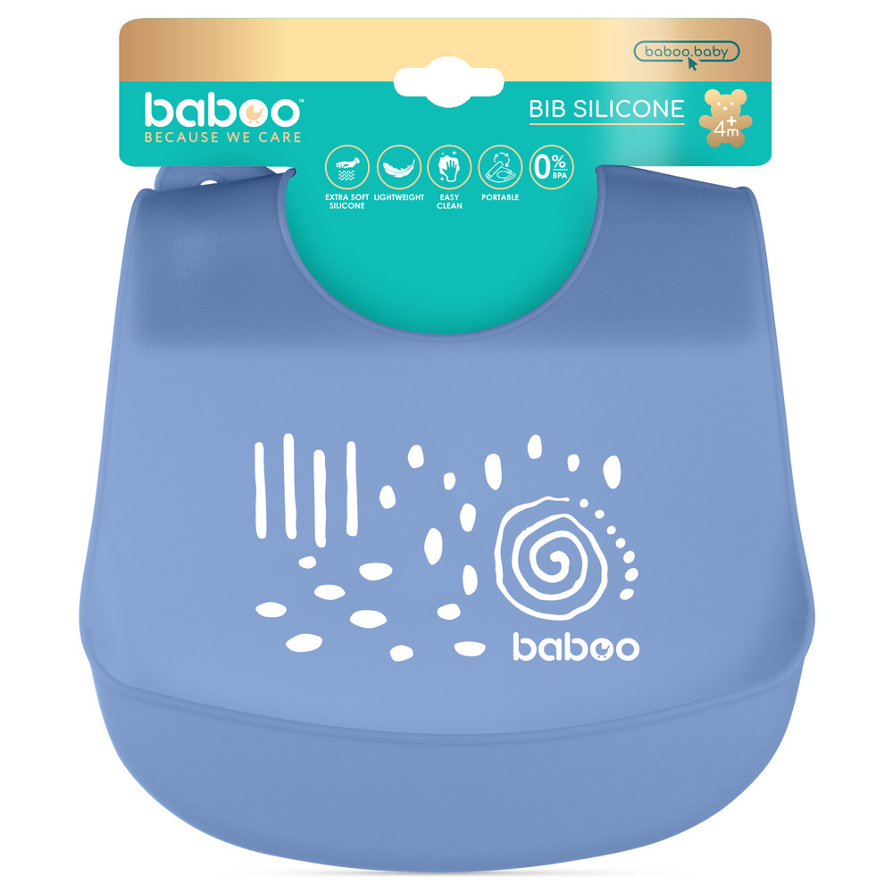 Baboo - Silicone Bib - Blue Haze
