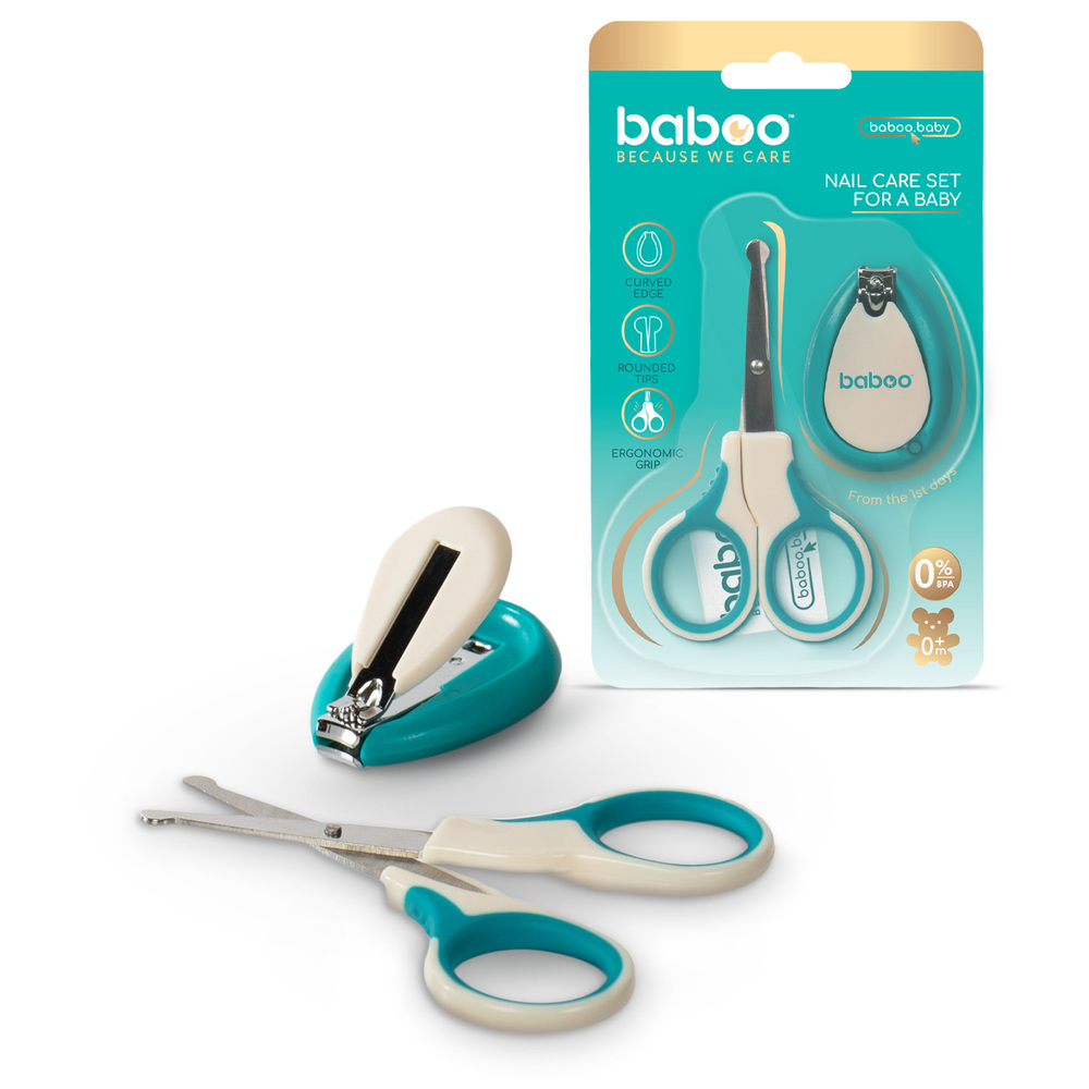 Baboo - Manicure Set - Scissors & Nails Clipper - 0m+ - Lagoon Fiesta