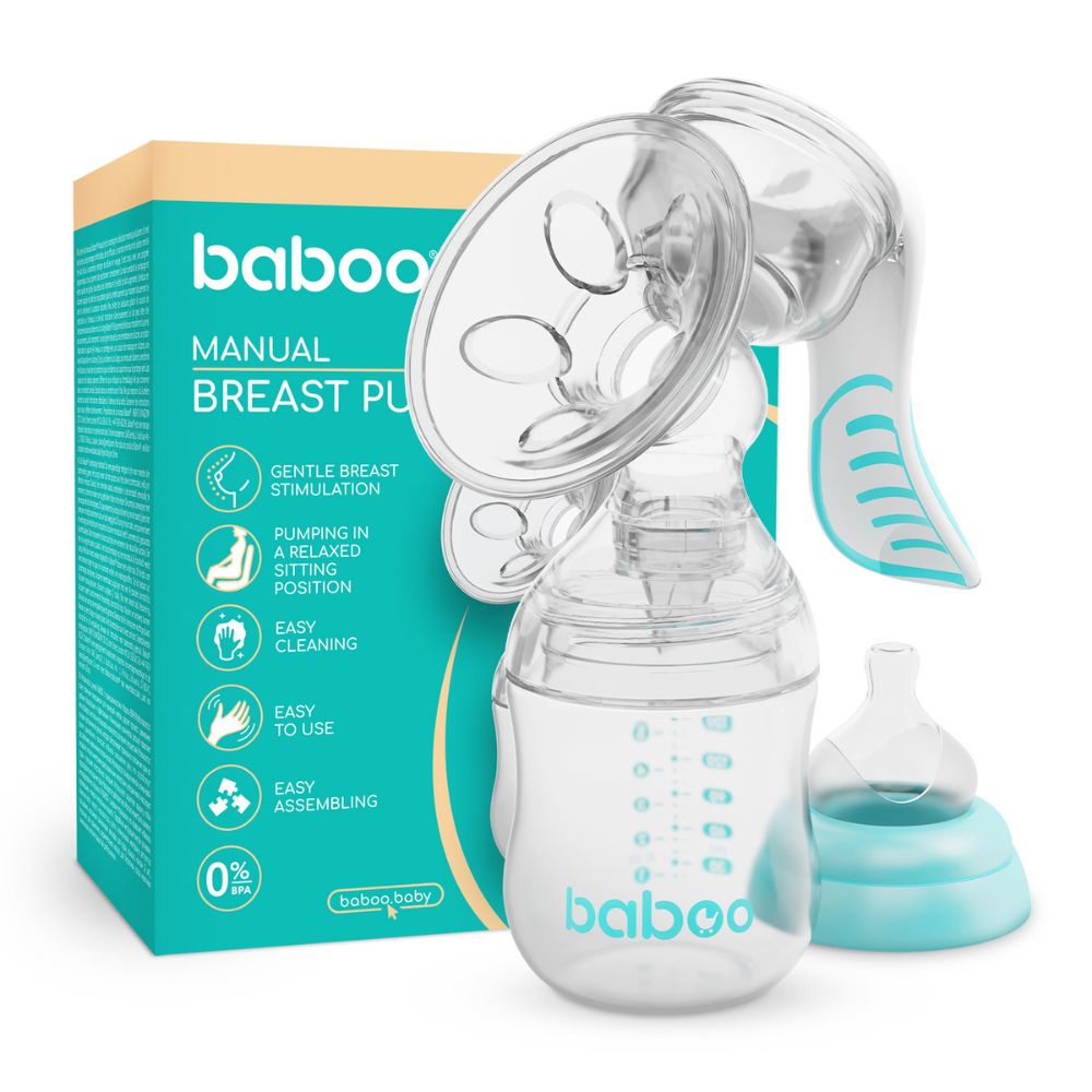 Baboo - Manual Breast Pump With 4-level Suction & Bottle Feeding Set - 130ml