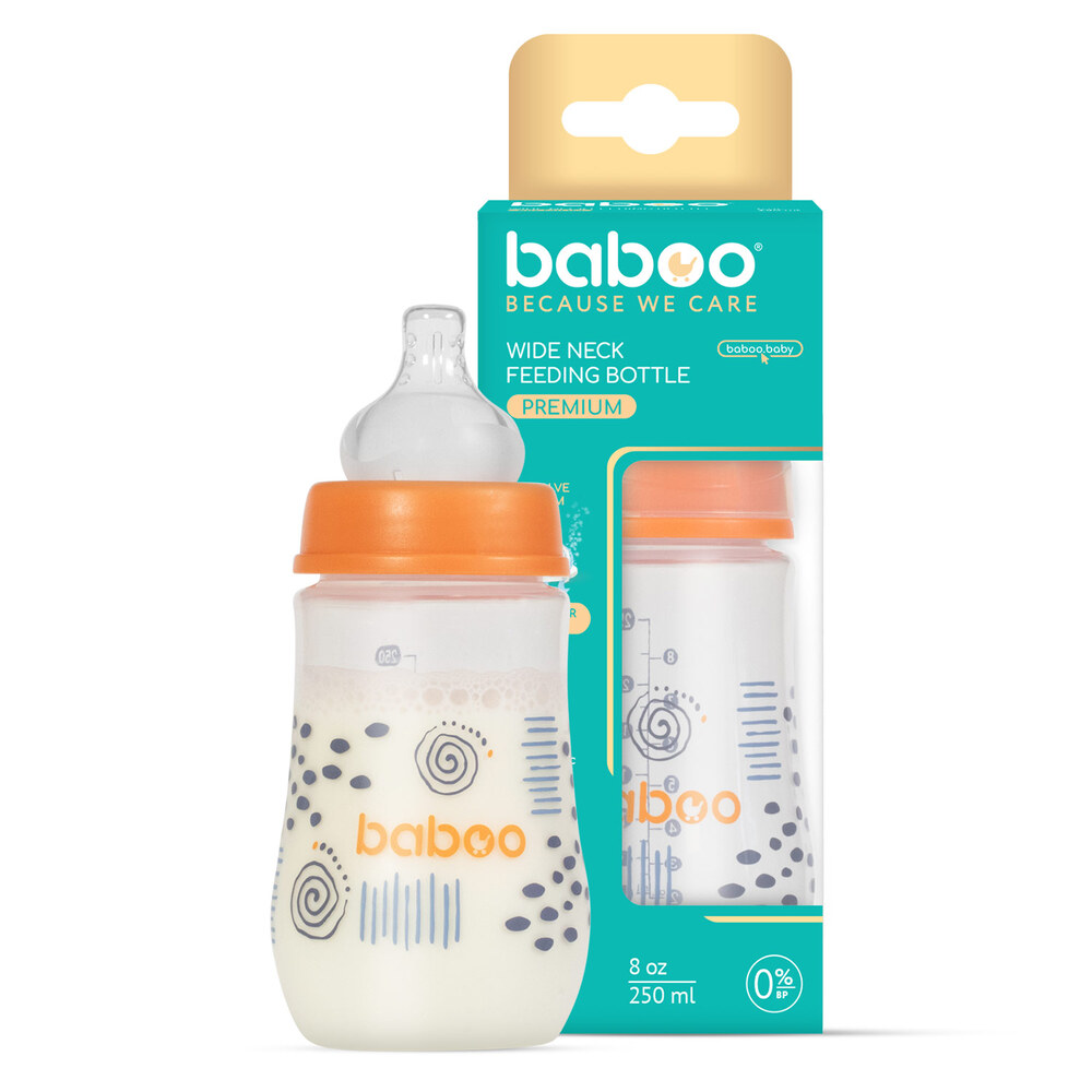 Baboo - Anti-colic Wide Neck Bottle - 250ml - Blue Haze - 3m+