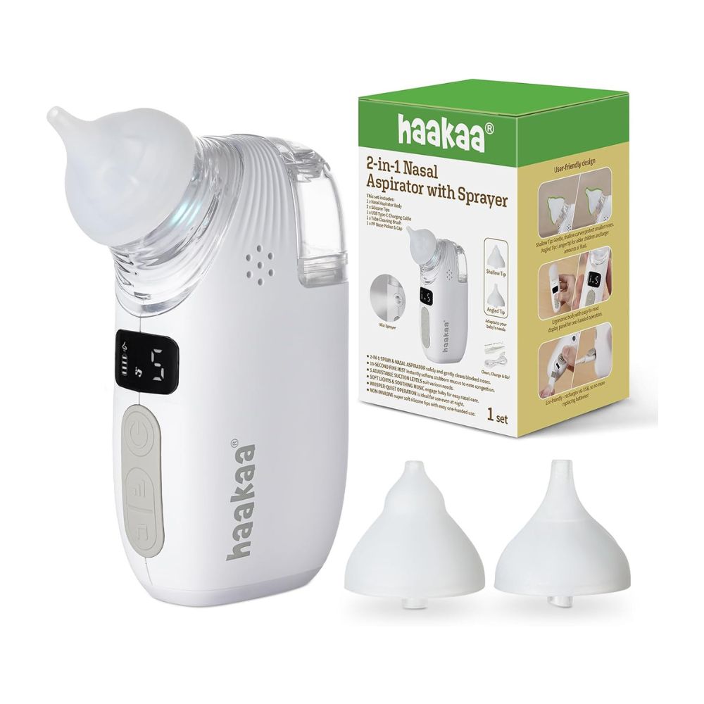 Haakaa - 2-in-1 Electric Baby Nasal Aspirator With Sprayer