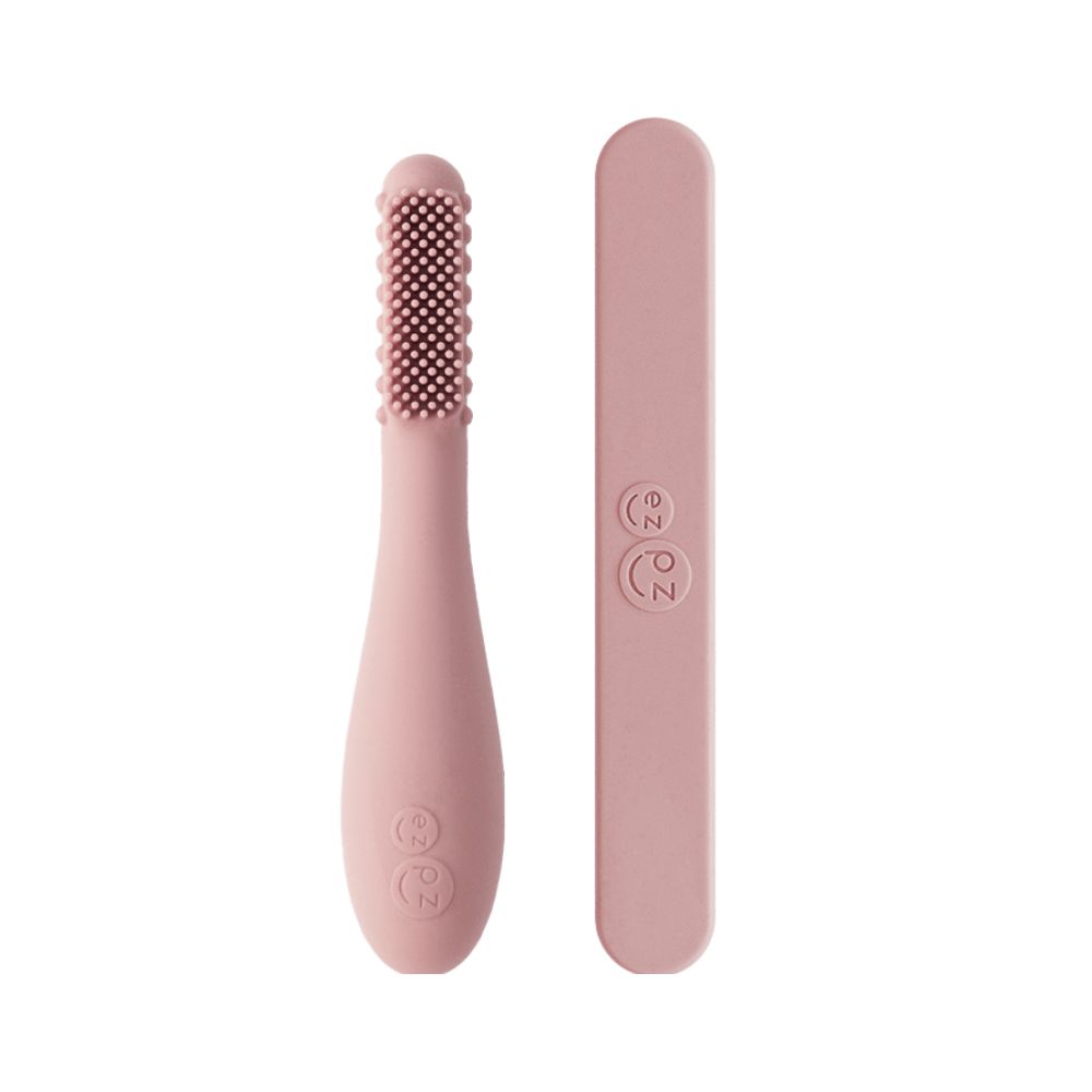 Ezpz - Baby-led Toothbrush + Sensory Tongue Depressor Dual Pack - Blush