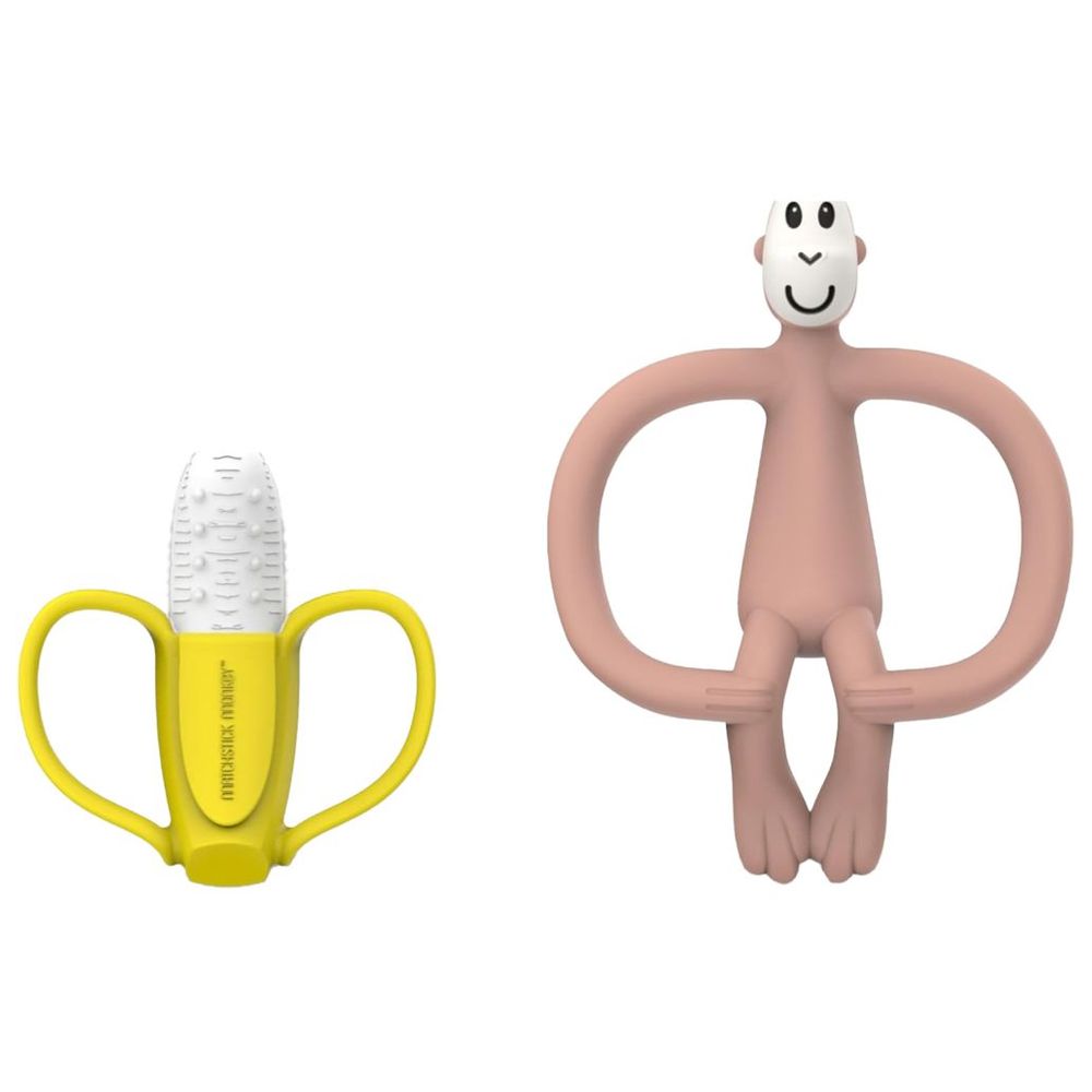 Matchstick Monkey - Monkey And Banana Teething Gift Set - 2 Pcs