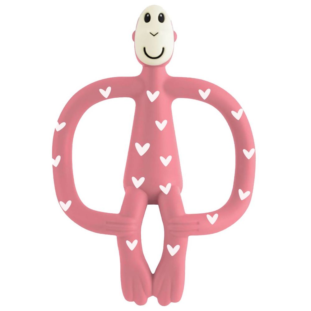 Matchstick Monkey - Love Hearts Original Monkey Teether - Light Pink