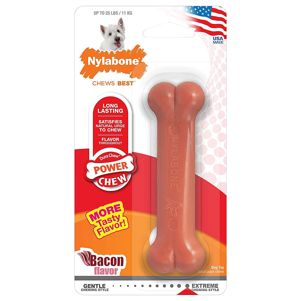 نايلابون - مكافآت كلاب للمضغ باور تشيو - لحم مقدد