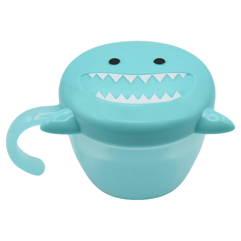 Melii Snack Container With Finger Trap - Turquoise Shark