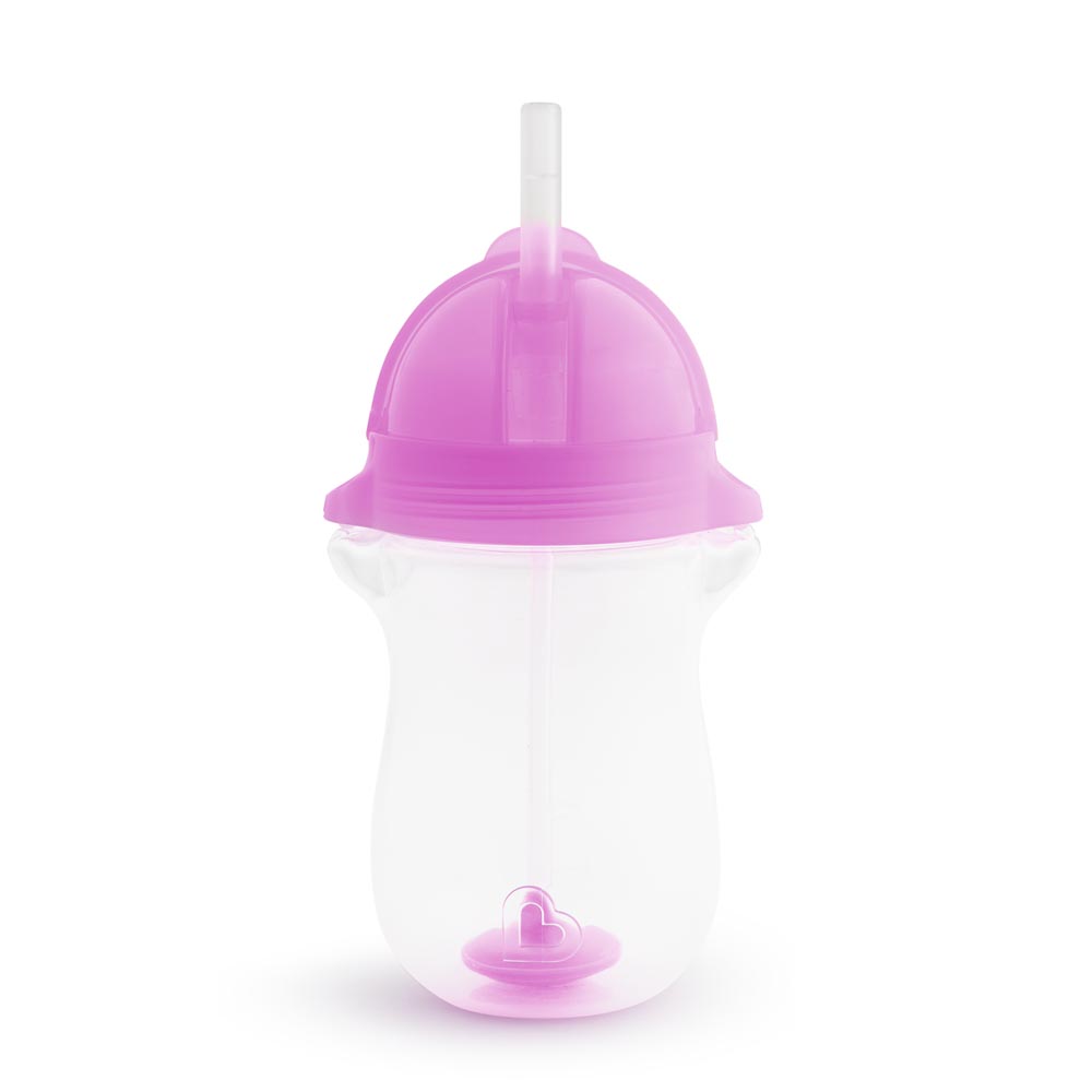 Munchkin - Any Angle Click Lock Weighted Straw Toddler Sippy Cup 12m + Purple - 296ml