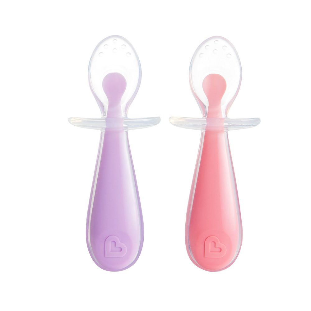 Munchkin Gentle Scoop Silicone Training Spoons Set - Pink/Purple - 2 Pcs